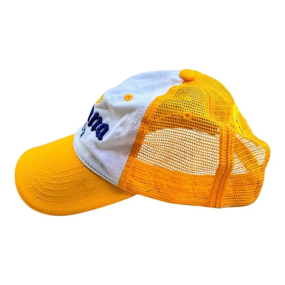 Corona Extra Beer Hat Cap Mens Adjustable Strapback Yellow White Two Tone Mesh